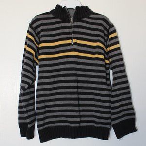 Gymboree Boys Sz 7 Grey Striped Pullover Sweater